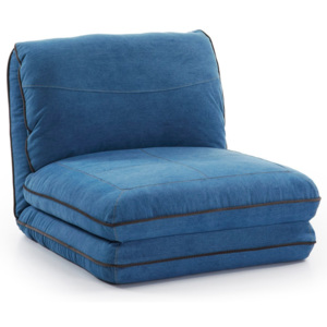 Niebieski fotel rozkładany La Forma Moss