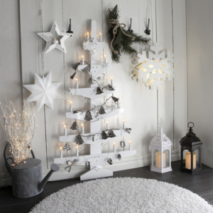 Biała dekoracja świecąca na ścianę Wall Tree
