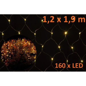 Świąteczne oświetlenie – sieć świetlna LED 1,2 x 1,9 m – ciepły biały, 160 diod