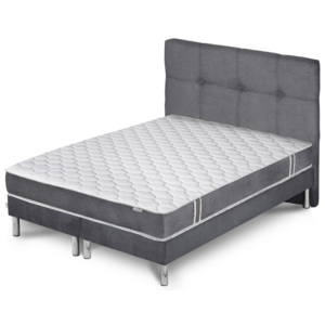Szare łóżko z materacem Stella Cadente Syrius 160x200 cm