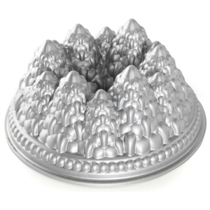 Nordic Ware Forma do babki z choinkami Pine Forest Bundt® srebrna