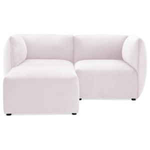 Jasnofioletowa 2-osobowa sofa modułowa z podnóżkiem Vivonita Velvet Cube