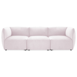 Jasnofioletowa 3-osobowa sofa modułowa Vivonita Velvet Cube