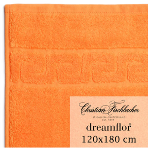 Christian Fischbacher Ręcznik kąpielowy duży 120 x 180 cm pomarańczowy Dreamflor®, Fischbacher