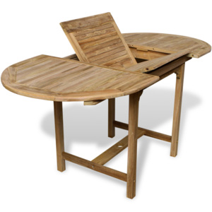 Rozkładany stół ogrodowy z drewna tekowego, (110-160)x80x75 cm