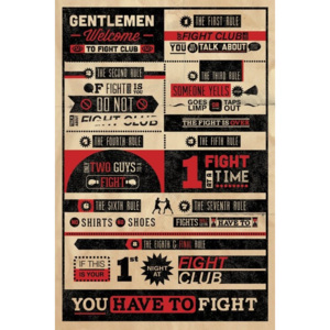 Plakat, Obraz Fight Club Rules Infographic, (61 x 91,5 cm)