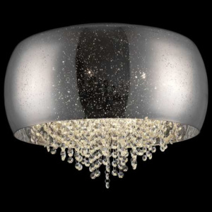 Sufitowa LAMPA glamour VISTA C0076-06K-F4GR Zumaline szklana OPRAWA z kryształkami PLAFON kropki galaktyka crystal chrom