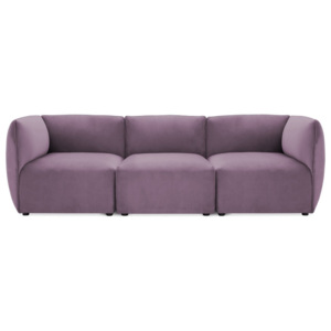 Liliowa 3-osobowa sofa modułowa Vivonita Velvet Cube