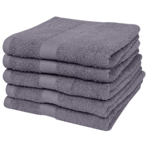 Ręczniki, 5 szt,, bawełna, 500 g/m², 100x150 cm, antracytowe