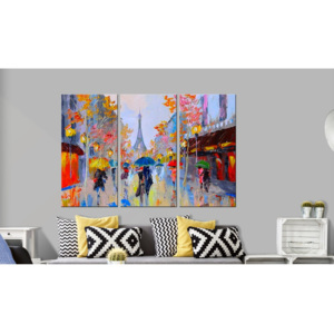 Ręcznie malowany obraz na płótnie Bimago Rainy Paris, 60x40 cm