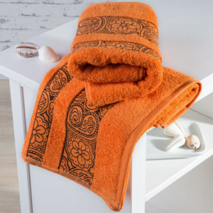 Ręczniki frotté Madryd pomarańczowe zestaw 4 sztuk