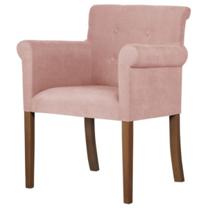 Różowe krzesło z ciemnobrązowymi nogami Ted Lapidus Maison Flacon
