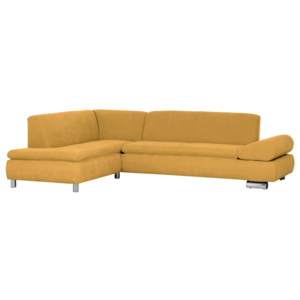 Żółta sofa narożna lewostronna z regulowanym podłokietnikiem Max Winzer Palm Bay