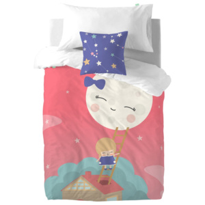 Pościel dziecięca z czystej bawełny Happynois Moon Dream, 140x200 cm
