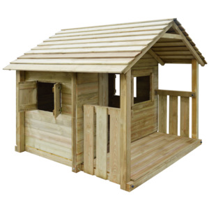 Domek dla dzieci z 3 oknami, 204x204x184 cm, drewniany