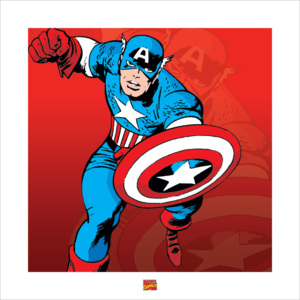 Reprodukcja Captain America - Marvel Comics, (40 x 40 cm)