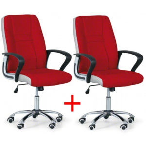Fotel biurowy FLIN TEX 1+1 Gratis, czerwony