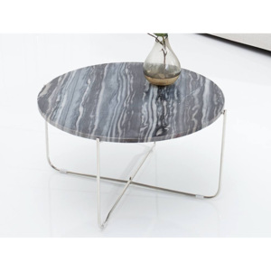 Okrągły stolik z marmurowym blatem NOBLE szaro-srebrny 60 cm