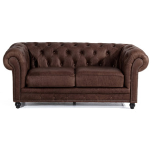 Brązowa skórzana sofa 2-osobowa Max Winzer Orleans