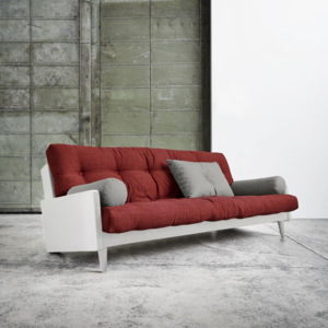 Sofa rozkładana Karup Indie White/Passion Red/Granite Grey