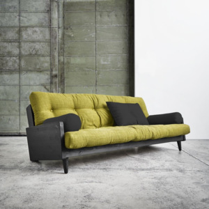 Sofa rozkładana Karup Indie Black/Avocado Green/Dark Grey