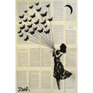 Plakat, Obraz Loui Jover - Butterflying, (61 x 91,5 cm)