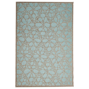 Turkusowy wytrzymały dywan odpowiedni na zewnątrz Floorita Fiore, 135x190 cm