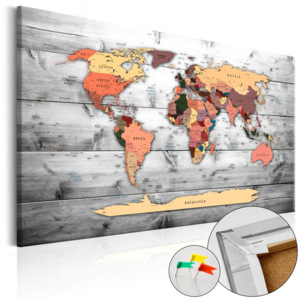 Tablica z mapą świata Artgeist Direction World 60x40 cm
