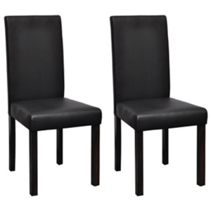 Krzesła do jadalni 2 szt. czarna, sztuczna skóra