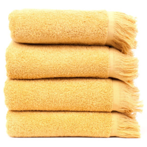 Zestaw 4 żółtych ręczników bawełnianych Casa Di Bassi Sun, 50x90 cm