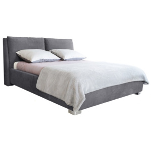 Szare łóżko 2-osobowe Mazzini Beds Vicky, 140x200 cm
