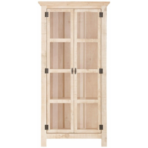 Kremowa 2-drzwiowa witryna z litego drewna sosnowego Støraa Marilyn