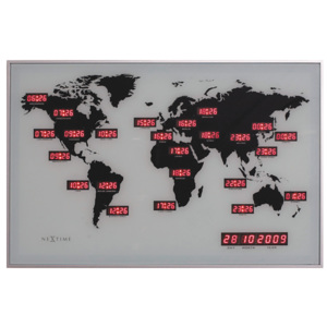 Zegar Nextime World Time Digit 55x36 cm