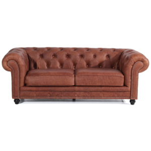 Jasnobrązowa skórzana sofa 3-osobowa Max Winzer Orleans