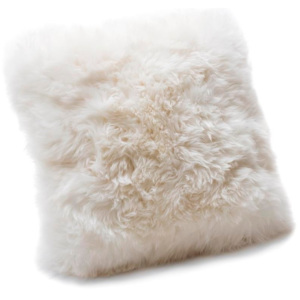 Biała poduszka z owczej skóry Royal Dream Sheepskin, 45x45 cm