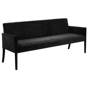 Czarna sofa z nogami z drewna dębowego Canett Annabella, długość 180 cm