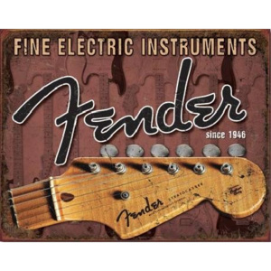 Metalowa tabliczka Fender - Headstock, (40 x 31,5 cm)