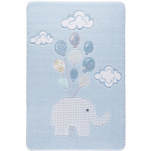 Jasnoniebieski dywan dziecięcy Confetti Sweet Elephant, 133x190 cm