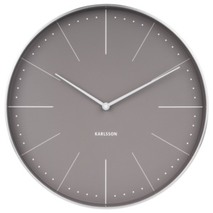 Szary zegar z elementami w kolorze srebra Karlsson Normann, ⌀ 38 cm