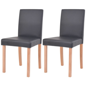 Krzesła, 2 szt., sztuczna skóra, drewno bukowe, czarne