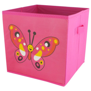 Różowy motyl - kwadratowe pudło 26 cm