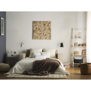 Sofa z funkcją spania tapicerowana beżowa SANDE