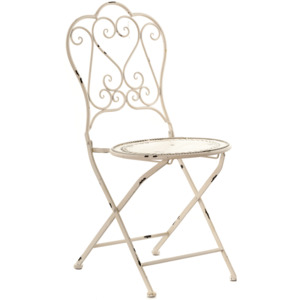 Krzesło ogrodowe stylizowane postarzane metalowe VILAGE Aluro
