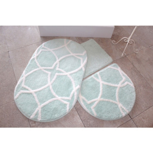 Zestaw 3 miętowych dywaników łazienkowych Confetti Bathmats