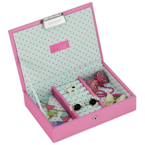 Pudełko na biżuterię dla dzieci z pokrywką mini Junior Stackers różowe