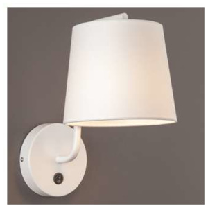 Kinkiet LAMPA ścienna CHICAGO W0193 Maxlight klasyczna OPRAWA abażurowa do sypialni biała