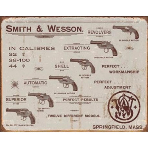 Metalowa tabliczka S W - revolvers, (40 x 31,5 cm)
