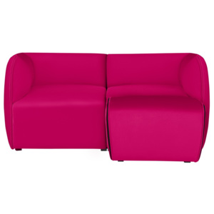 Różowa modułowa sofa 2-osobowa z podnóżkiem Norrsken Ebbe