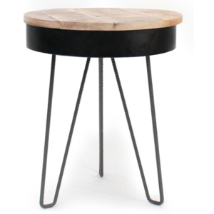 Czarny stolik drewnianym blatem LABEL51 Saria