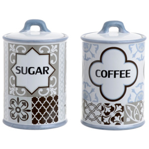 Zestaw 2 pojemników ceramicznych InArt Café Con Azúcar